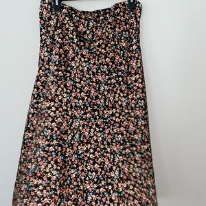 Black Floral Midi Skirt